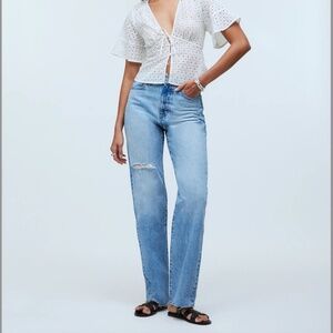 NWT Madewell '90s Straight Jean – Revoir Wash Ripped Edition (Size 24)